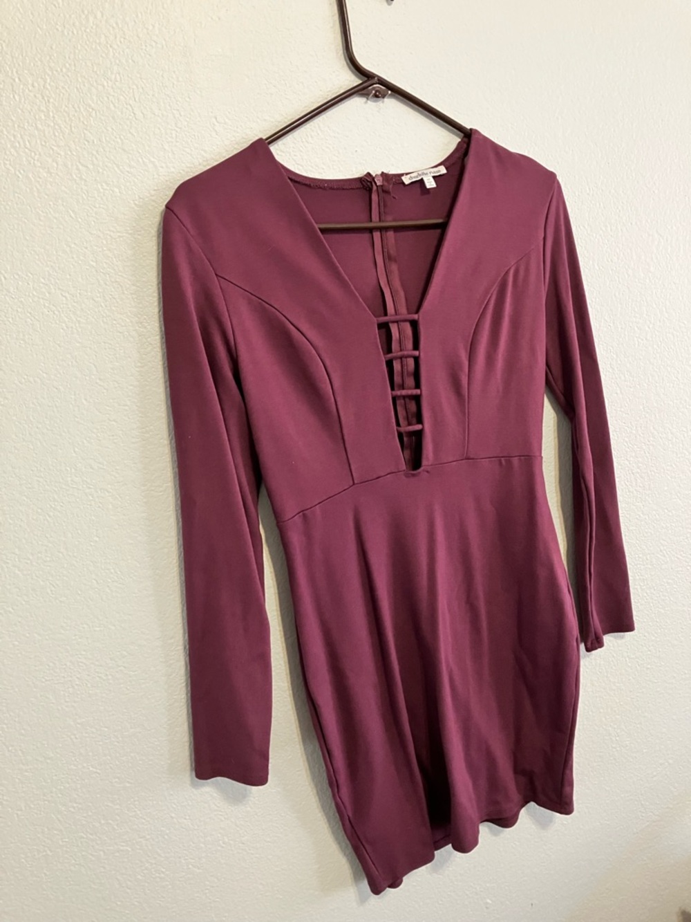 Charlotte Russe Purple Long Sleeve Mini Dress